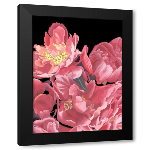 Peonies of My Heart II Black Modern Wood Framed Art Print with Double Matting by Wang, Melissa