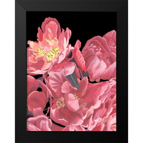 Peonies of My Heart II Black Modern Wood Framed Art Print by Wang, Melissa