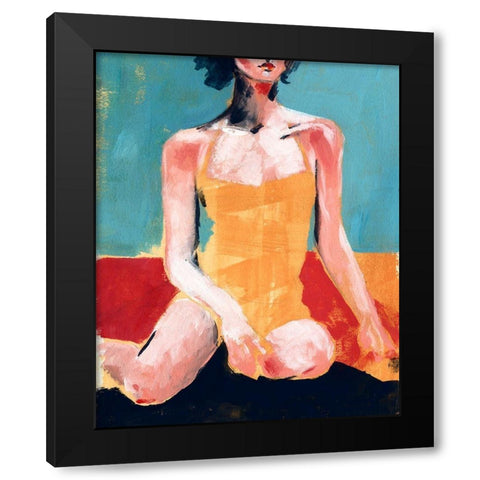 Vintage Swim I Black Modern Wood Framed Art Print by Parker, Jennifer Paxton