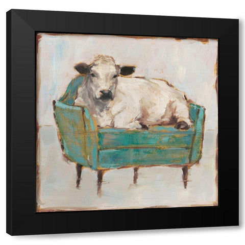 Moo-ving In I Black Modern Wood Framed Art Print by Harper, Ethan