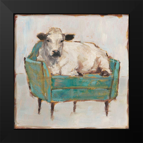 Moo-ving In I Black Modern Wood Framed Art Print by Harper, Ethan