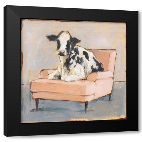 Moo-ving In II Black Modern Wood Framed Art Print by Harper, Ethan