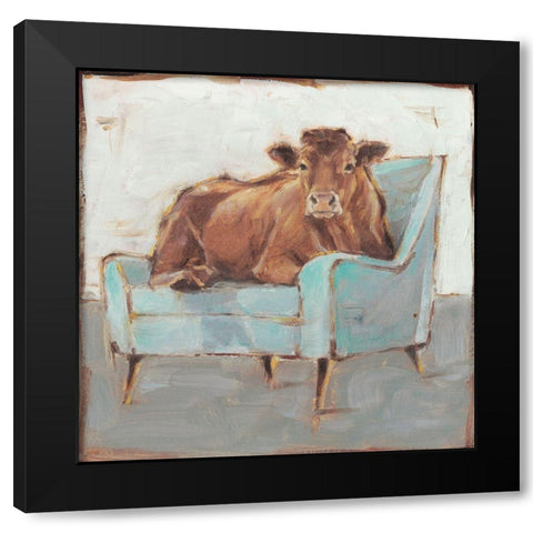 Moo-ving In IV Black Modern Wood Framed Art Print by Harper, Ethan