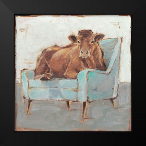 Moo-ving In IV Black Modern Wood Framed Art Print by Harper, Ethan