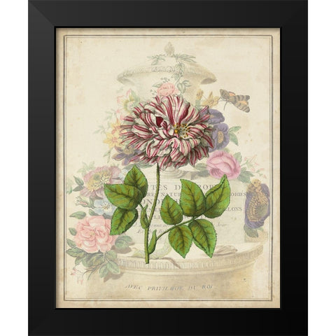 Vintage Rose Bookplate Black Modern Wood Framed Art Print by Vision Studio