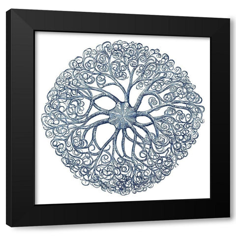 Navy Ocean Gems I Black Modern Wood Framed Art Print with Double Matting by Vision Studio