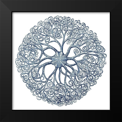 Navy Ocean Gems I Black Modern Wood Framed Art Print by Vision Studio