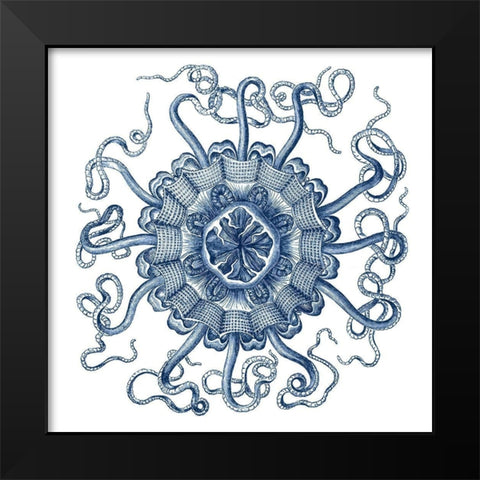 Navy Ocean Gems II Black Modern Wood Framed Art Print by Vision Studio