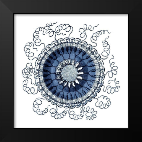 Navy Ocean Gems III Black Modern Wood Framed Art Print by Vision Studio