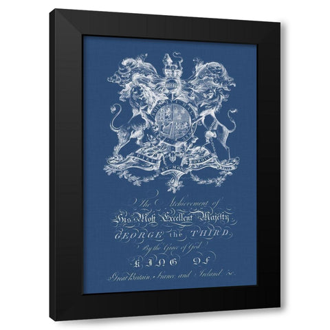 Heraldry on Navy I Black Modern Wood Framed Art Print with Double Matting by Vision Studio