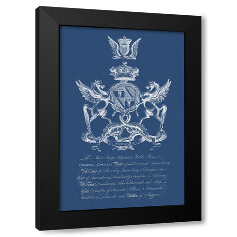Heraldry on Navy IV Black Modern Wood Framed Art Print with Double Matting by Vision Studio