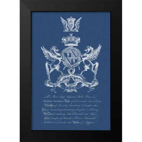 Heraldry on Navy IV Black Modern Wood Framed Art Print by Vision Studio