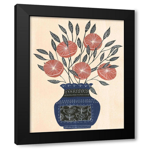 Vase of Flowers I Black Modern Wood Framed Art Print with Double Matting by Wang, Melissa