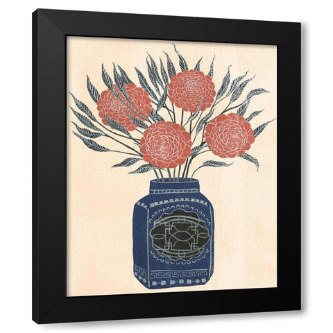 Vase of Flowers IV Black Modern Wood Framed Art Print with Double Matting by Wang, Melissa