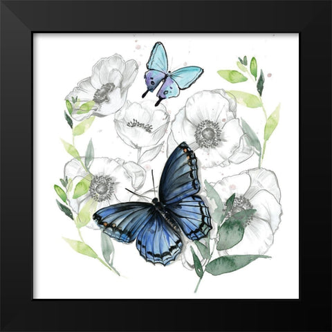 Butterfly Floral II Black Modern Wood Framed Art Print by Parker, Jennifer Paxton