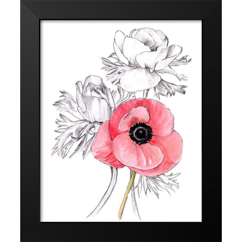 Anemone by Number I Black Modern Wood Framed Art Print by Parker, Jennifer Paxton
