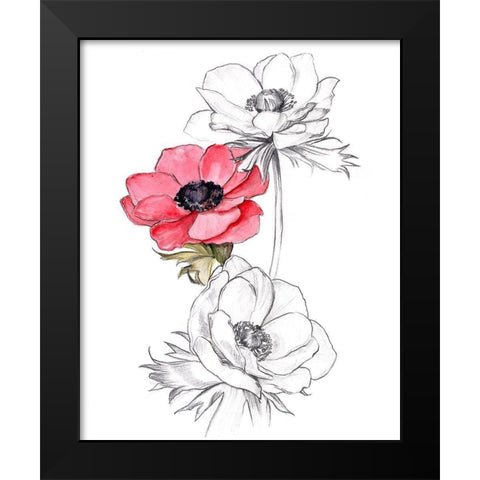 Anemone by Number II Black Modern Wood Framed Art Print by Parker, Jennifer Paxton