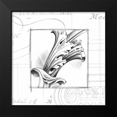 Acanthus Detail I Black Modern Wood Framed Art Print by Harper, Ethan