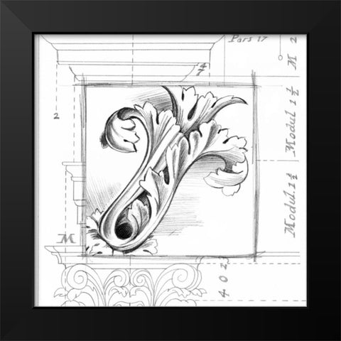 Acanthus Detail IV Black Modern Wood Framed Art Print by Harper, Ethan