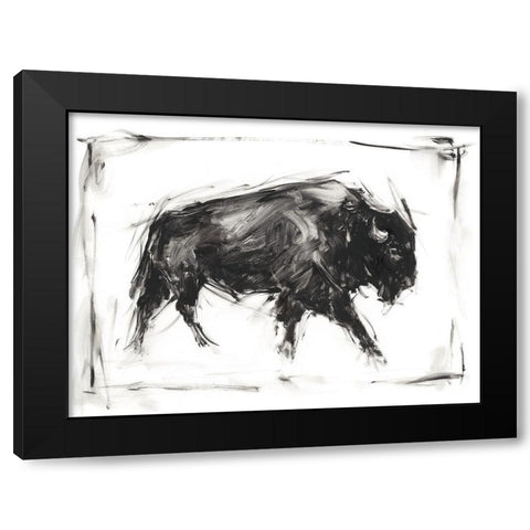 Dynamic Bison I Black Modern Wood Framed Art Print by Harper, Ethan