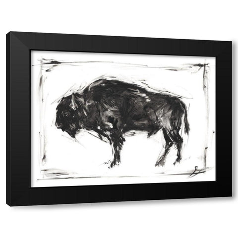 Dynamic Bison II Black Modern Wood Framed Art Print by Harper, Ethan