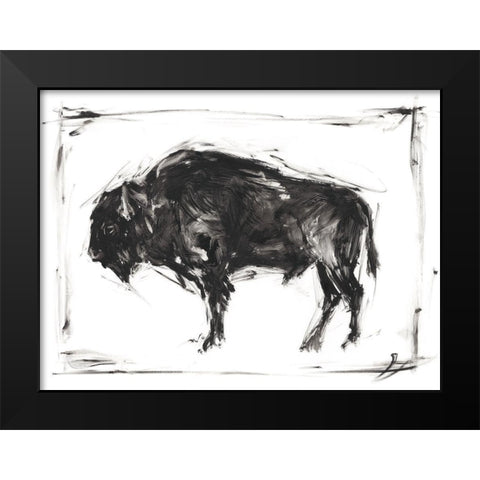 Dynamic Bison II Black Modern Wood Framed Art Print by Harper, Ethan