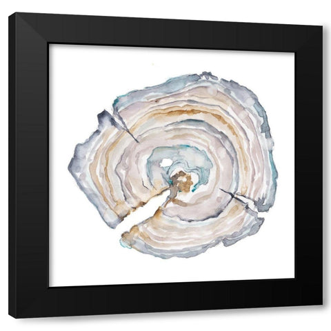 Watercolor Tree Ring I Black Modern Wood Framed Art Print by Harper, Ethan
