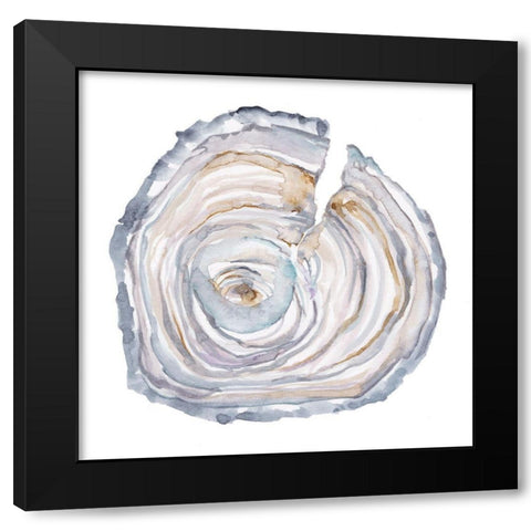 Watercolor Tree Ring II Black Modern Wood Framed Art Print by Harper, Ethan