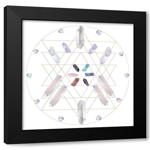 Crystal Matrix III Black Modern Wood Framed Art Print by Parker, Jennifer Paxton