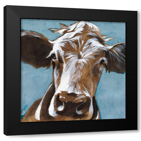 Cow Kisses II Black Modern Wood Framed Art Print by Parker, Jennifer Paxton