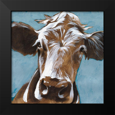 Cow Kisses II Black Modern Wood Framed Art Print by Parker, Jennifer Paxton