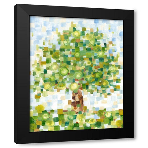 Quilted Tree II Black Modern Wood Framed Art Print by Harper, Ethan