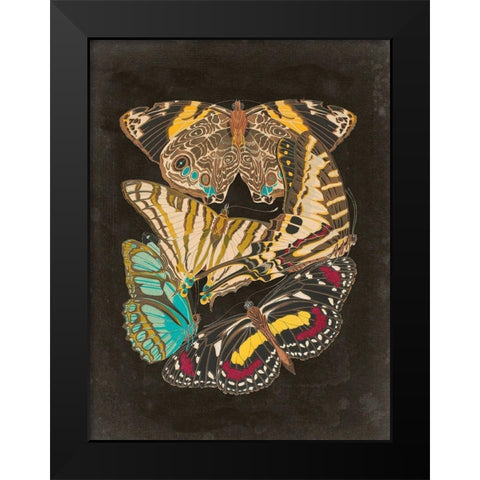 Winged Patterns I Black Modern Wood Framed Art Print by Seguy, Eugene