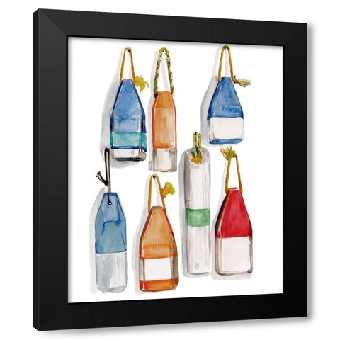 Watercolor Buoys I Black Modern Wood Framed Art Print by Parker, Jennifer Paxton