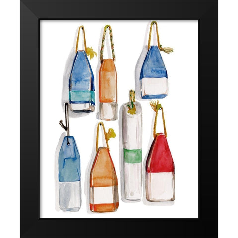 Watercolor Buoys I Black Modern Wood Framed Art Print by Parker, Jennifer Paxton