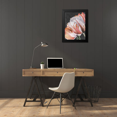 Pastel Parrot Tulips III Black Modern Wood Framed Art Print by Parker, Jennifer Paxton
