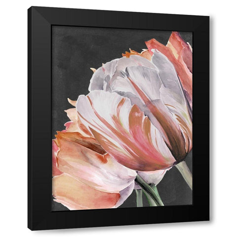 Pastel Parrot Tulips III Black Modern Wood Framed Art Print by Parker, Jennifer Paxton