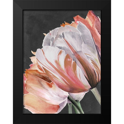 Pastel Parrot Tulips III Black Modern Wood Framed Art Print by Parker, Jennifer Paxton