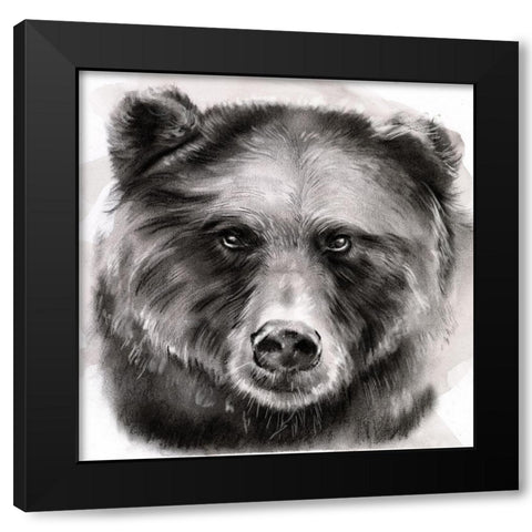 Bear Grin I Black Modern Wood Framed Art Print by Parker, Jennifer Paxton