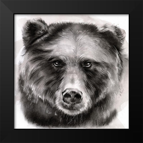 Bear Grin I Black Modern Wood Framed Art Print by Parker, Jennifer Paxton