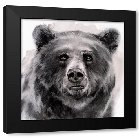 Bear Grin II Black Modern Wood Framed Art Print by Parker, Jennifer Paxton