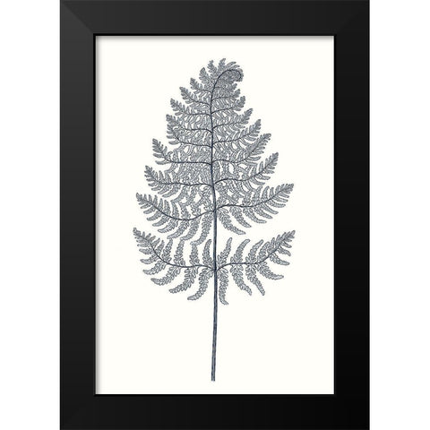 Indigo Botany Study VIII Black Modern Wood Framed Art Print by Vision Studio