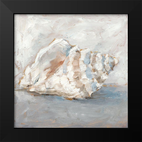Blue Shell Study II Black Modern Wood Framed Art Print by Harper, Ethan
