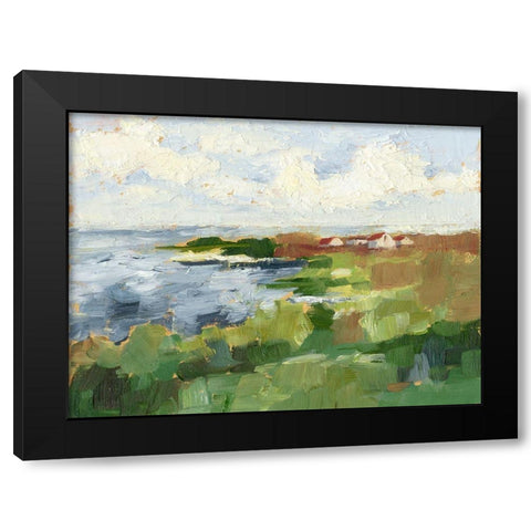 Lakeside Cottages II Black Modern Wood Framed Art Print by Harper, Ethan