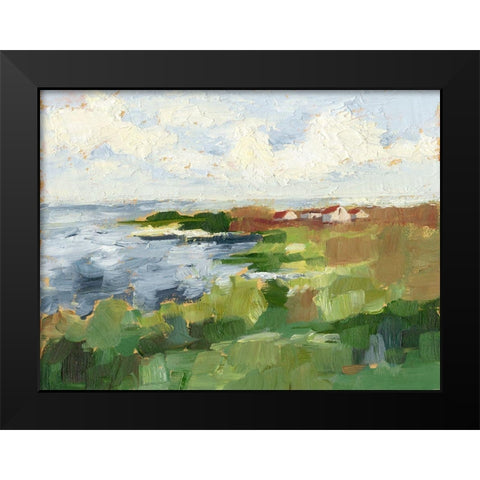 Lakeside Cottages II Black Modern Wood Framed Art Print by Harper, Ethan