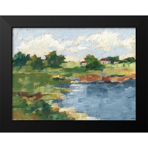 Lakeside Cottages III Black Modern Wood Framed Art Print by Harper, Ethan