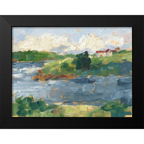 Lakeside Cottages IV Black Modern Wood Framed Art Print by Harper, Ethan