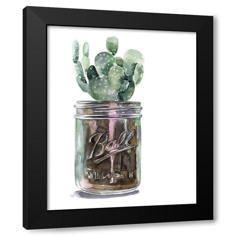 Cactus Mason Jar II Black Modern Wood Framed Art Print by Parker, Jennifer Paxton