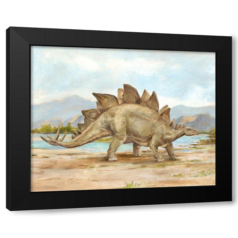 Dinosaur Illustration I Black Modern Wood Framed Art Print by Harper, Ethan