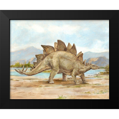 Dinosaur Illustration I Black Modern Wood Framed Art Print by Harper, Ethan